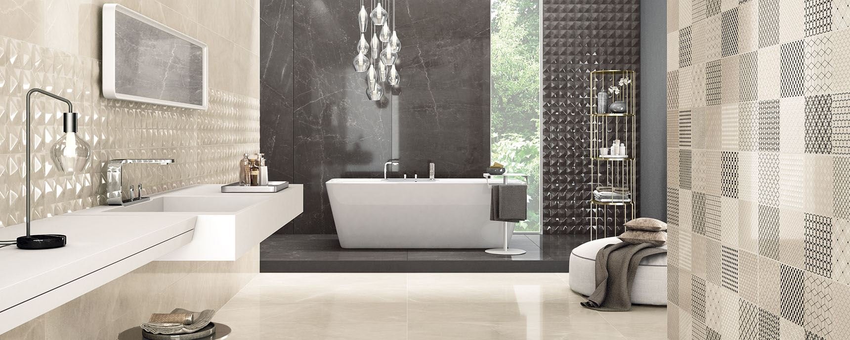 Trilogy: carrelage imitation marbre pour d&#39;élégantes salles de bain